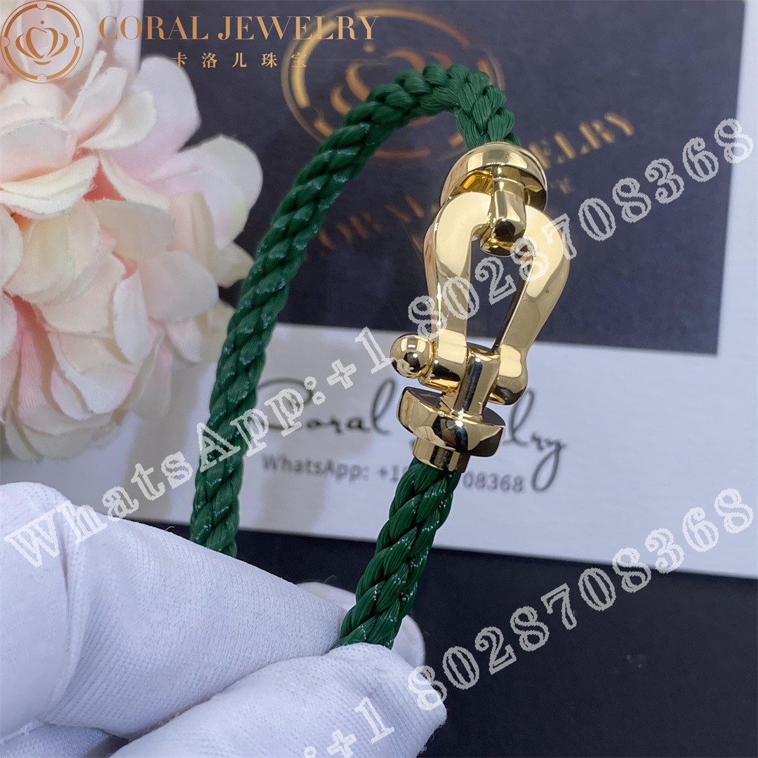 Force 10 Bracelet 18k Yellow Gold Large Model Green Cable Coral (1)