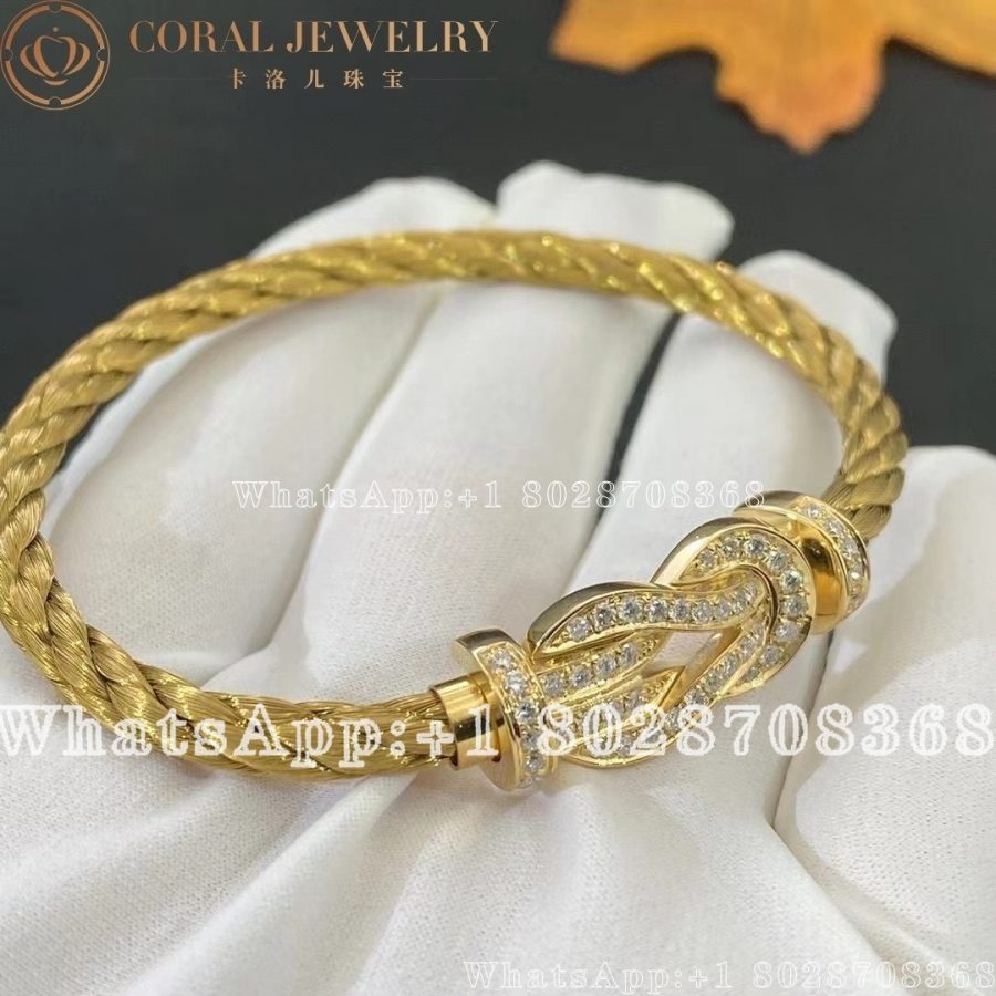 Fred Chance Infinie Bracelet yellow gold and diamonds large model Yellow Gold Cable - Image 3