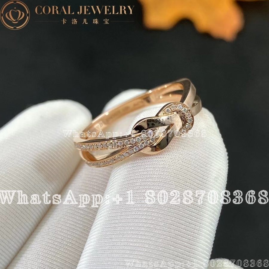 Fred Chance Infinie Ring Small Model 18k Pink Gold and Diamonds - Image 3