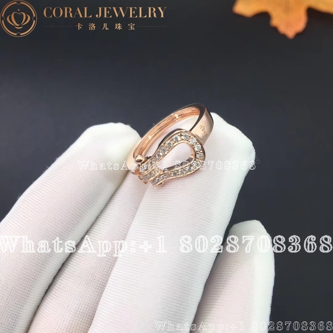 Fred Force 10 Ring Medium Model 18k Pink Gold And Diamonds Coral (1)