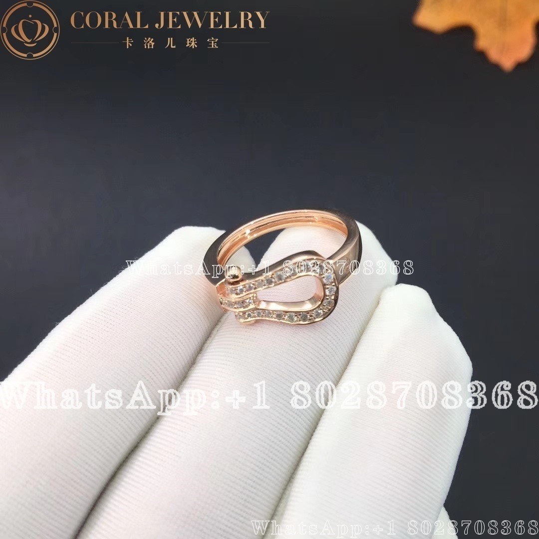 Fred Force 10 Ring Medium Model 18k Pink Gold And Diamonds Coral (2)