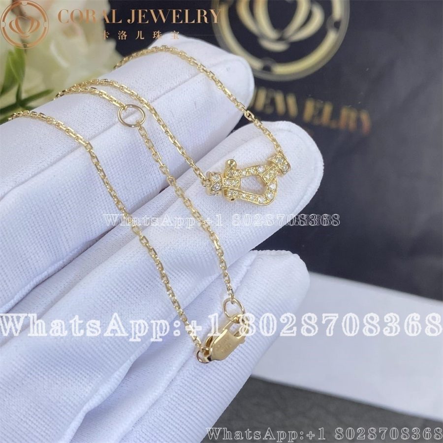 Fred Force 10 Yellow Gold Small Model Necklace with Diamonds - Image 3