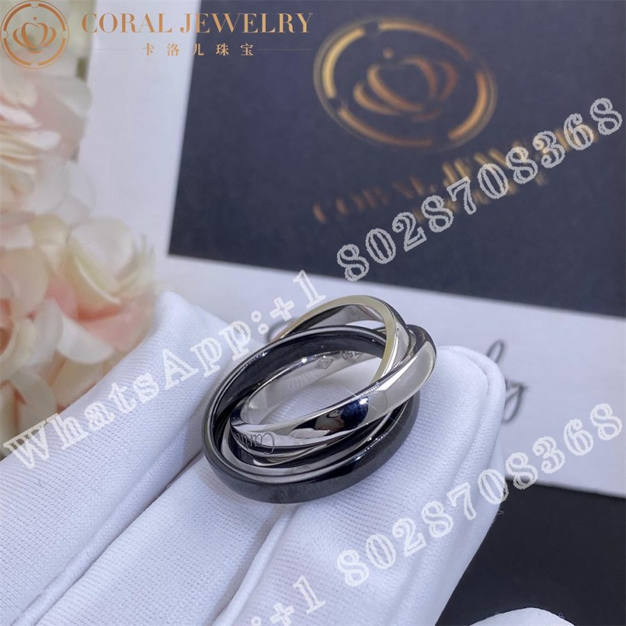 Cartier Trinity Ring, White Gold, Classic Ceramic Ref. B4095600 - Image 3