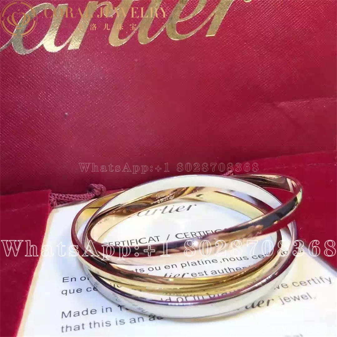 Cartier Trinity Bracelet Classic Model Ref B6013302 Coral (5)