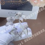 Pasquale Bruni Petit Garden Earrings in 18k White Gold with Diamonds, Medium Flower - Image 6