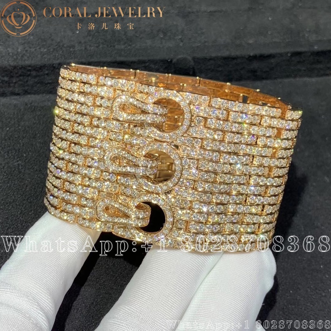 Cartier Agrafe Bracelet Rose Gold Diamonds Hp601087 Coral (1)