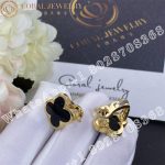 Van Cleef & Arpels Pure Alhambra earstuds 18K yellow gold, Onyx VCARB14000 - Image 3