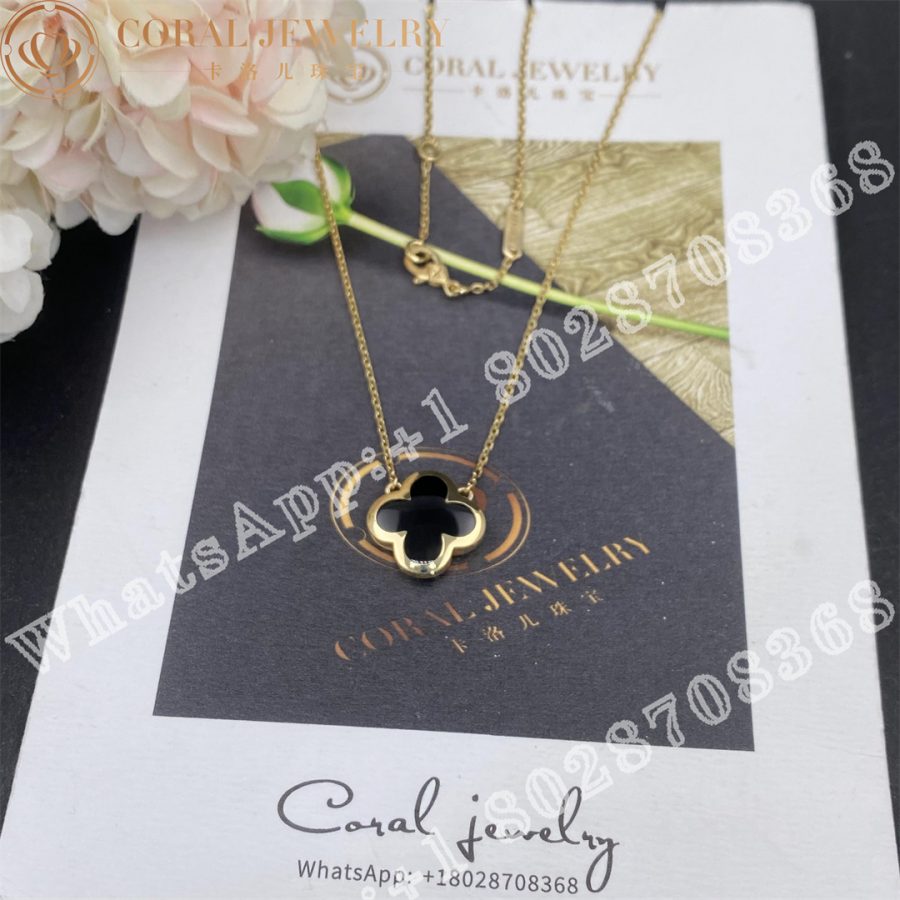 Van Cleef & Arpels Pure Alhambra pendant 18K yellow gold, Onyx VCARB13900 - Image 5