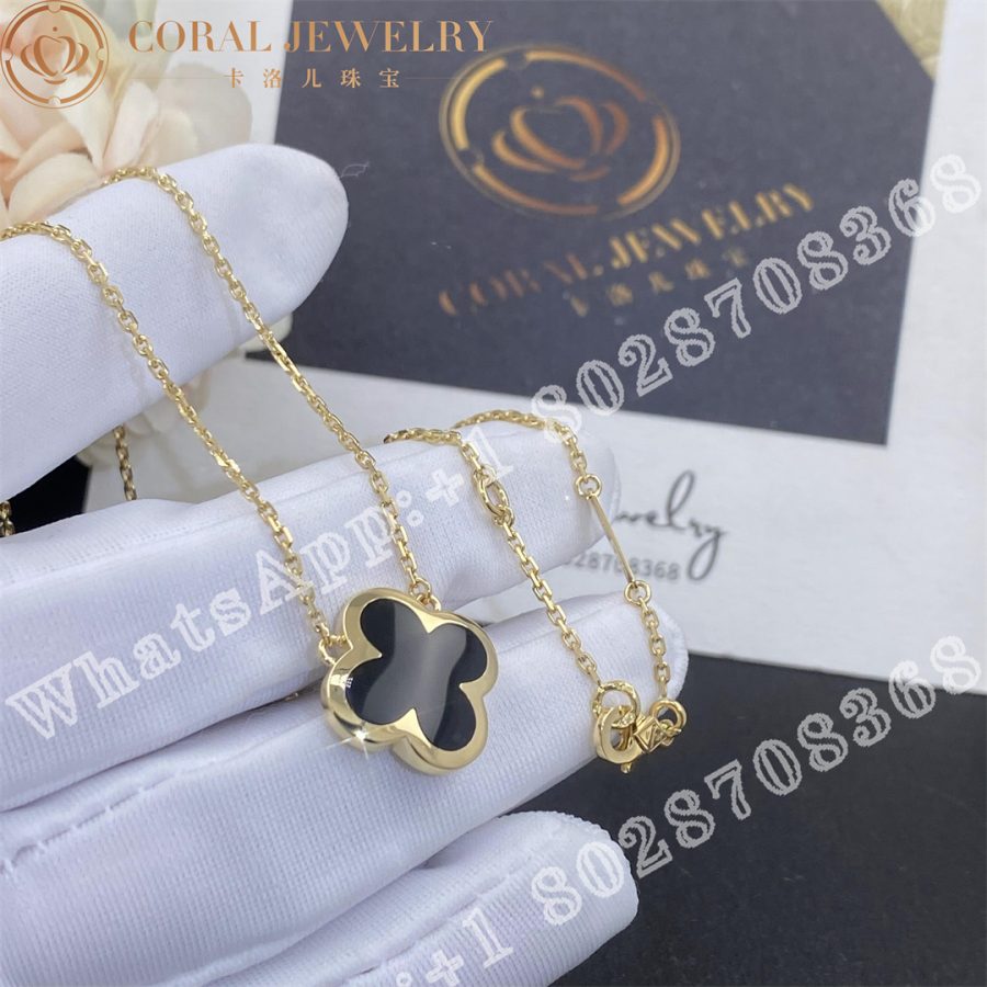Van Cleef & Arpels Pure Alhambra pendant 18K yellow gold, Onyx VCARB13900 - Image 4