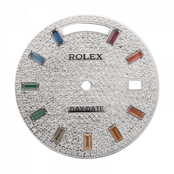 Rolex Custom Diamond Paved Rainbow Dial For Rolex Day Date 40