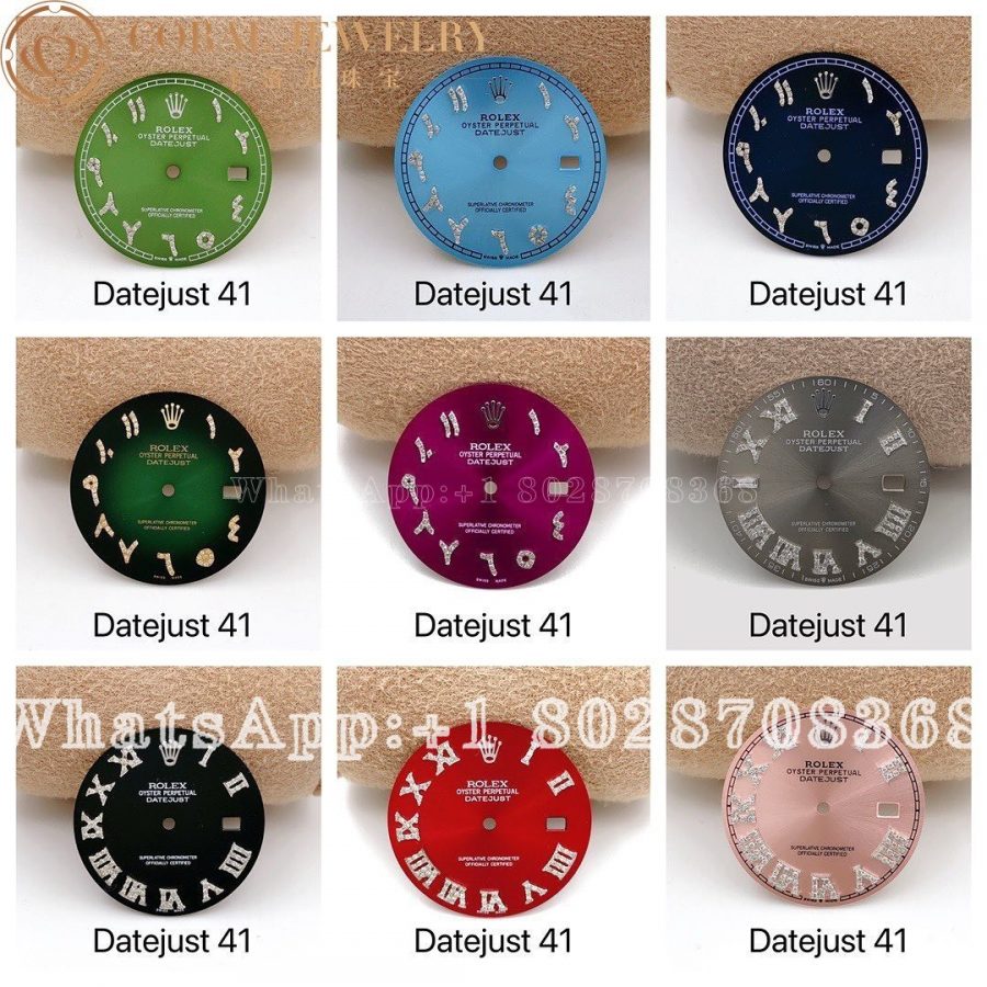 Rolex – Custom Red Color Diamond Dial for Datejust 41 - Image 4
