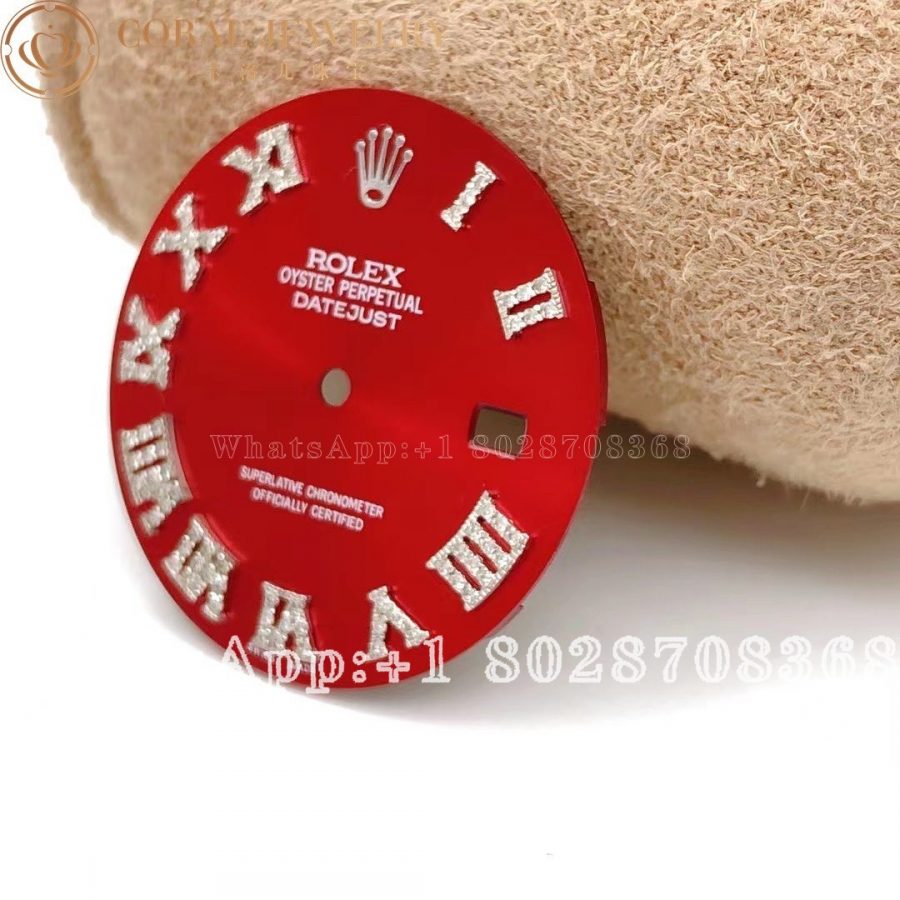 Rolex – Custom Red Color Diamond Dial for Datejust 41 - Image 3