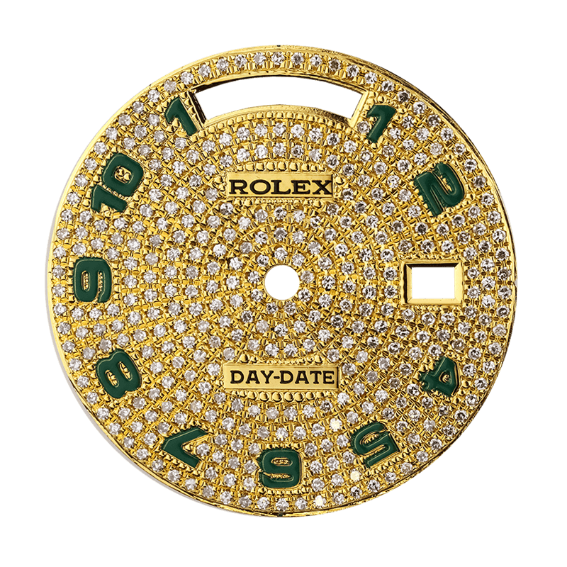 Rolex Custom Day Date 36 Gold Diamond Pave Custom Dial