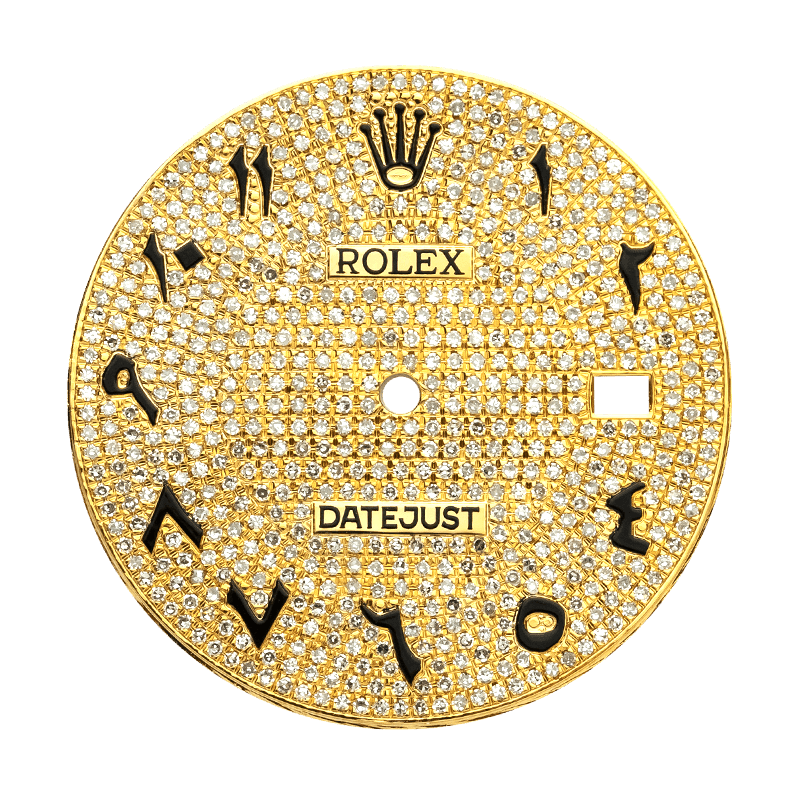 Rolex Custom Yellow Gold Diamond Paved Dial For Rolex Datejust 41