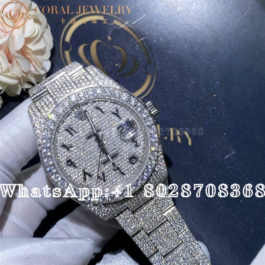 Rolex Datejust 41mm Moissanite Diamond Watch 22CT - Image 4