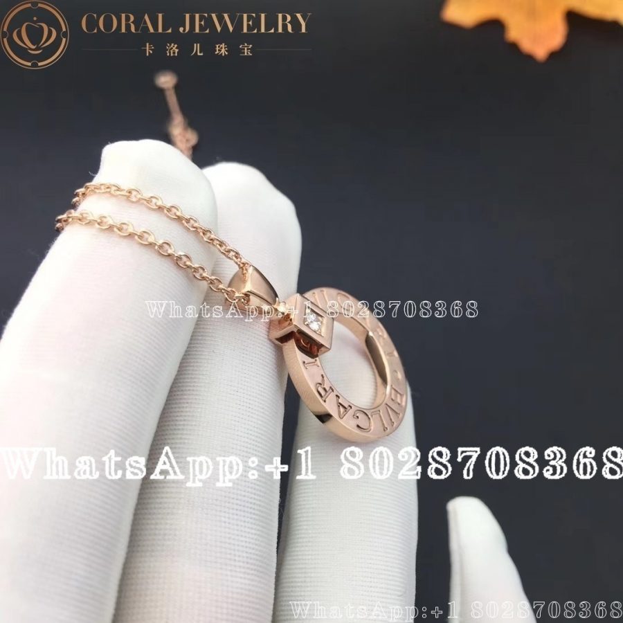 Bulgari BVLGARI Rose Gold Chain and 18 Kt Rose Gold Pendant Set with a Diamond Ref.: 344492 - Image 3