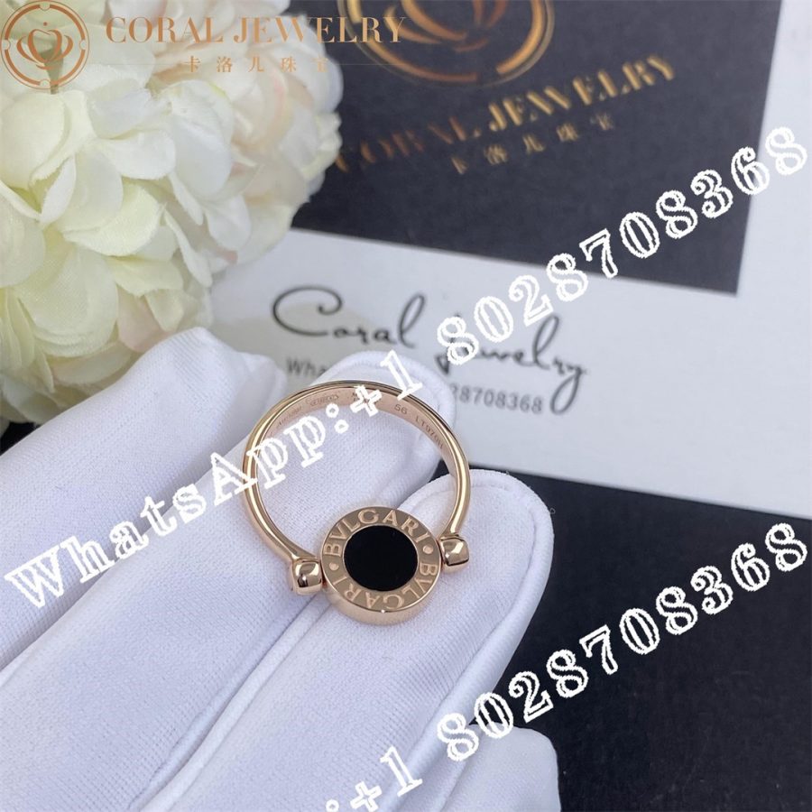 Bulgari BVLGARI Rose Gold Flip Ring Set with Mother-of-Pearl and Onyx Ref.: 347763 - Image 4