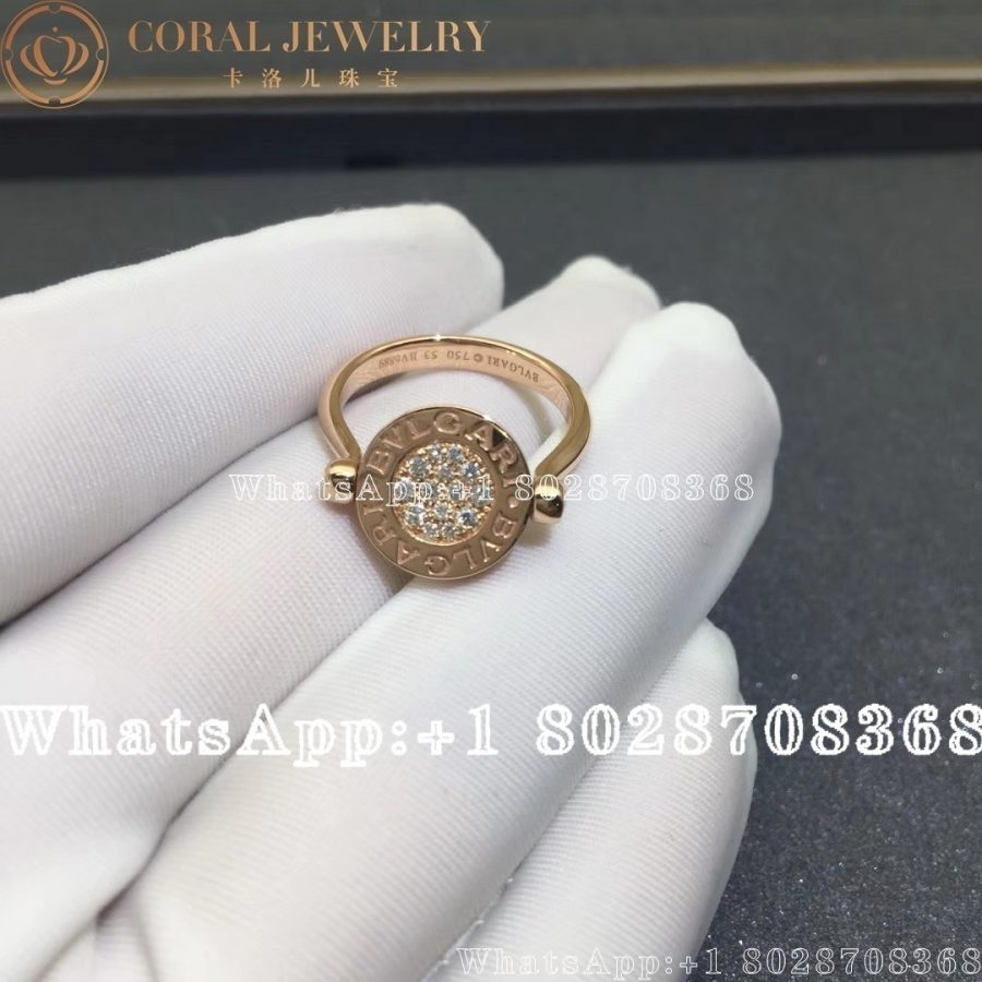 Bulgari BVLGARI Rose Gold Mother-of-Pearl Diamond Ring AN857171 - Image 3