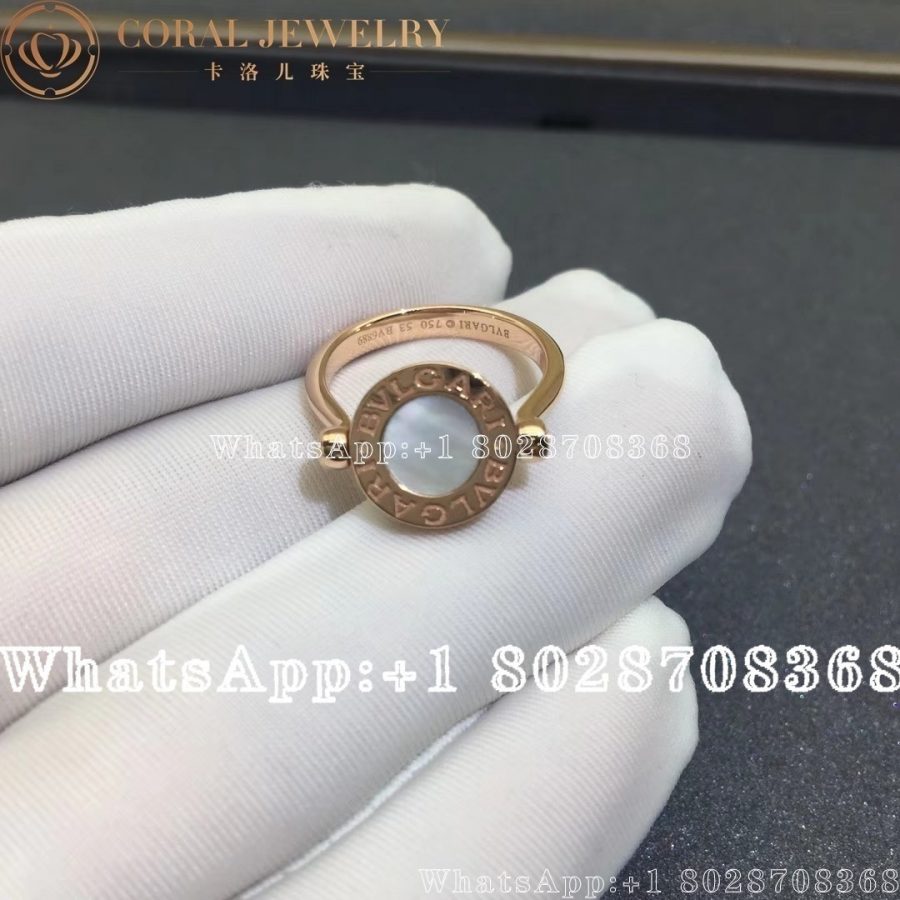 Bulgari BVLGARI Rose Gold Mother-of-Pearl Diamond Ring AN857171 - Image 4