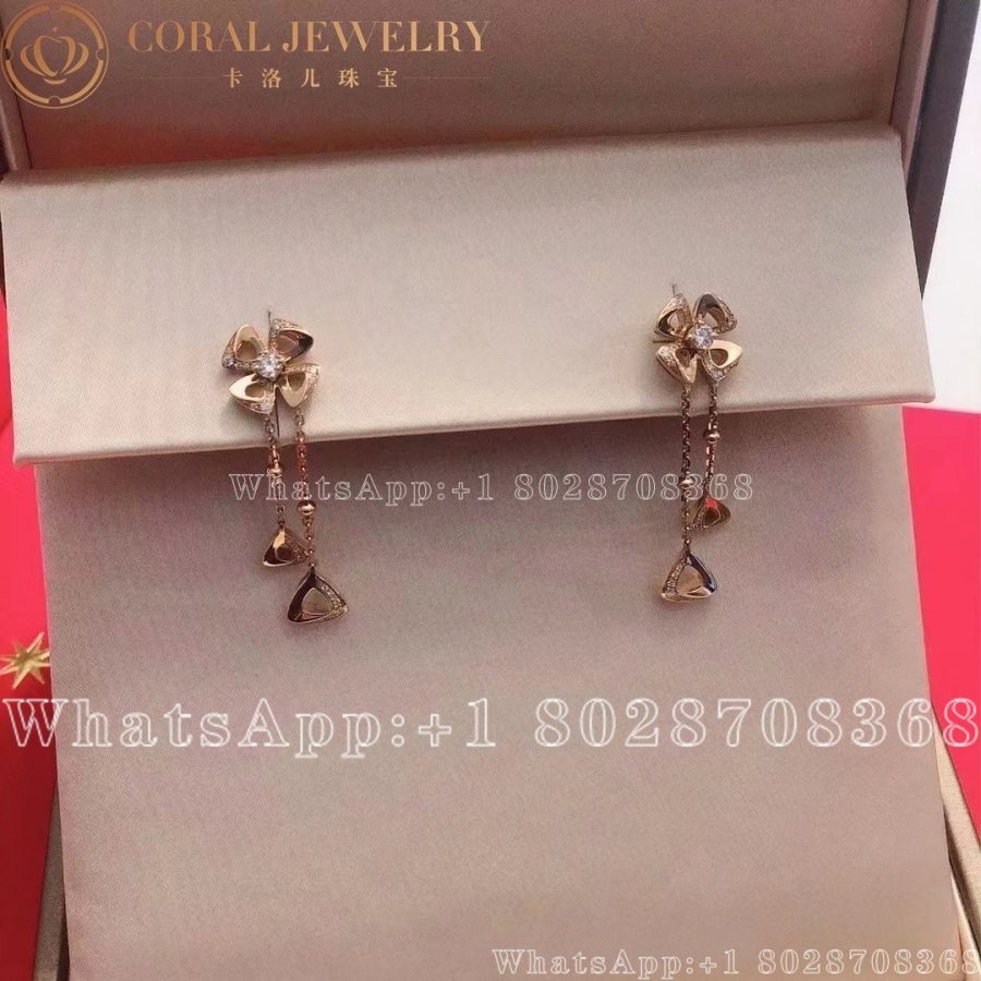 Bulgari Fiorever 18 Kt Rose Gold Pendant Earring Ref.: 357143 - Image 9