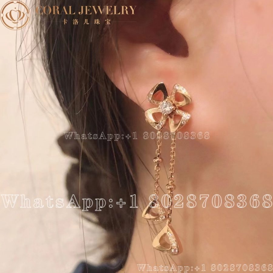 Bulgari Fiorever 18 Kt Rose Gold Pendant Earring Ref.: 357143 - Image 8
