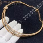 Tiffany Knot Double Row Necklace in Rose Gold with Diamonds - Image 4
