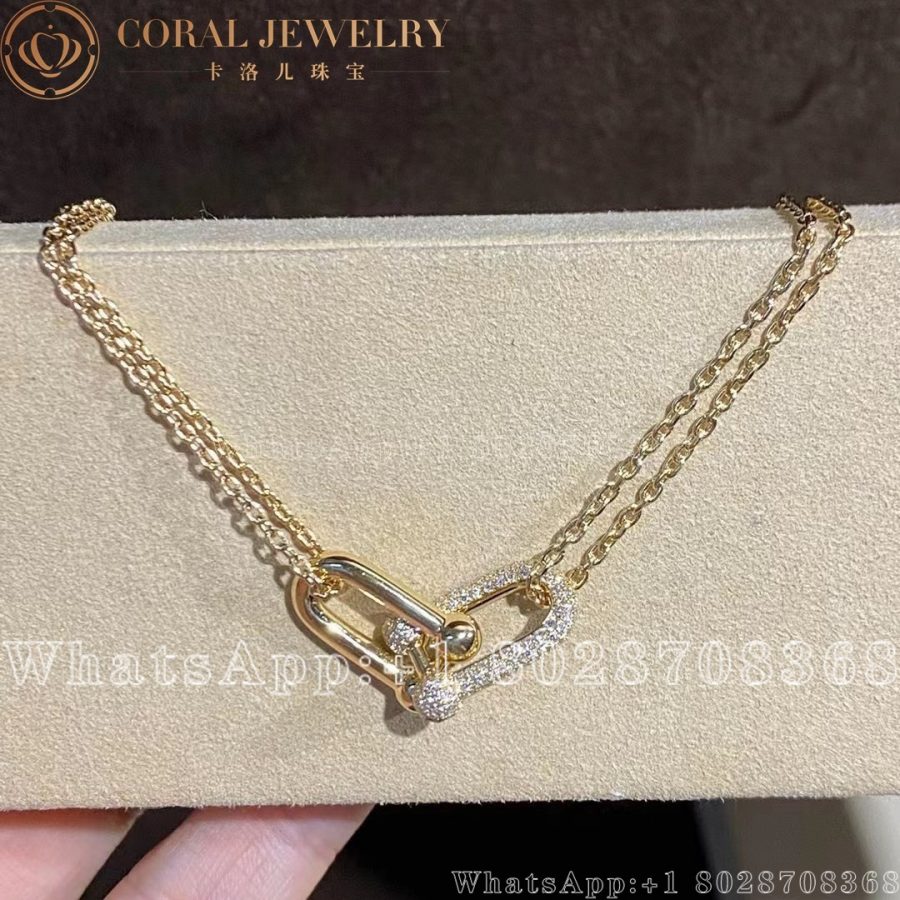 Tiffany HardWear Link Pendant in Yellow Gold with Pavé Diamonds - Image 3