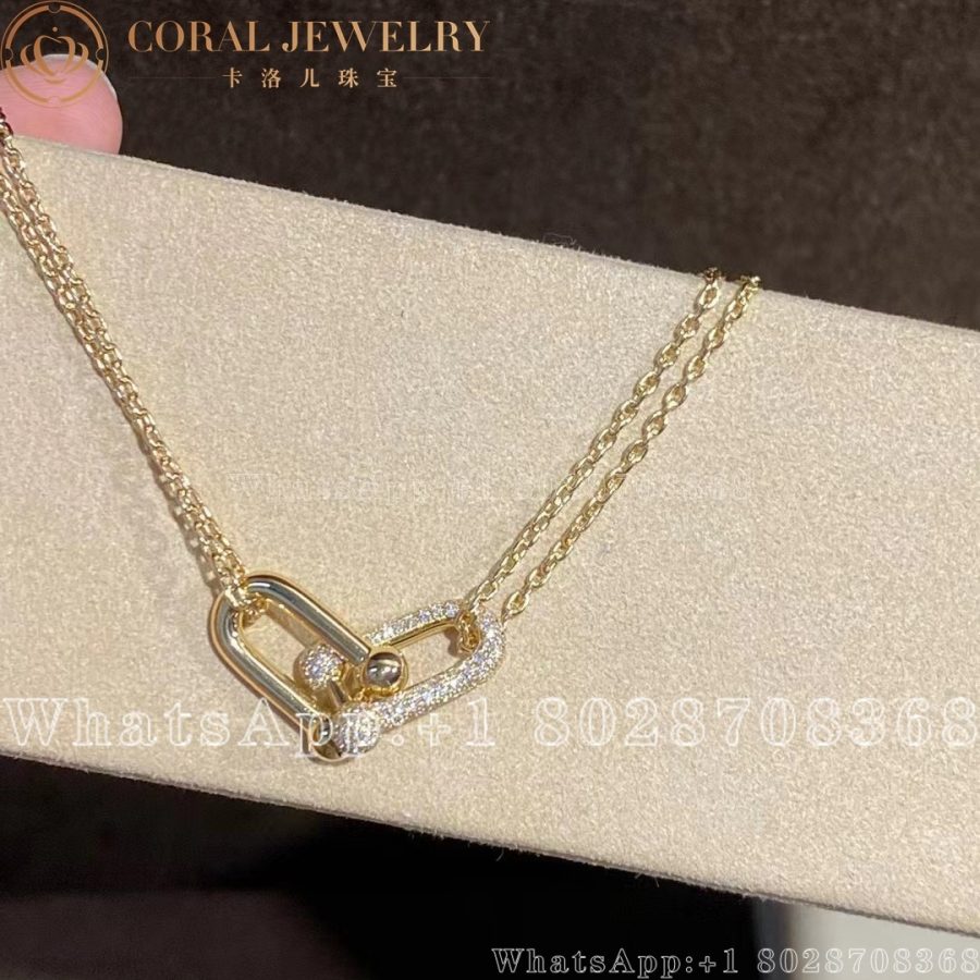 Tiffany HardWear Link Pendant in Yellow Gold with Pavé Diamonds - Image 4