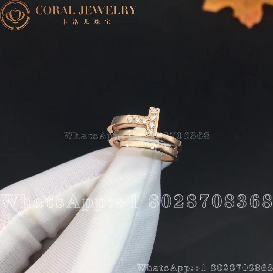 Tiffany T Diamond Square Wrap Ring in 18k Rose Gold - Image 3