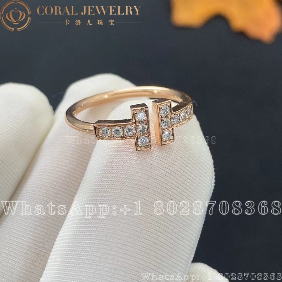 Tiffany T Diamond Wire Ring in 18k Rose Gold - Image 3