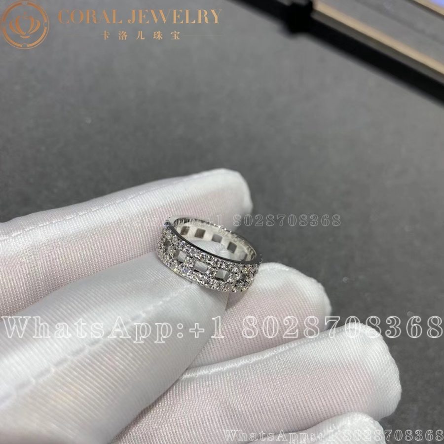 Tiffany T True Wide Ring in White Gold with Diamonds - Image 3