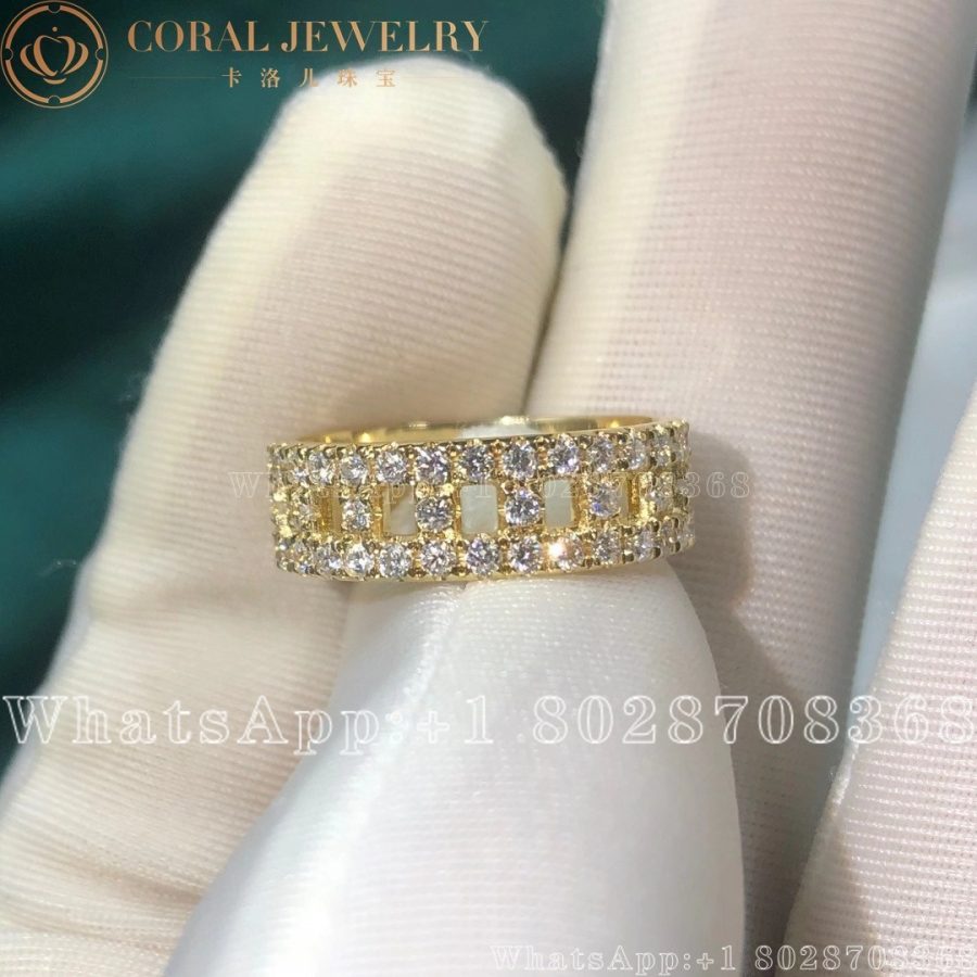 Tiffany T True Wide Ring in Yellow Gold with Diamonds - Image 3