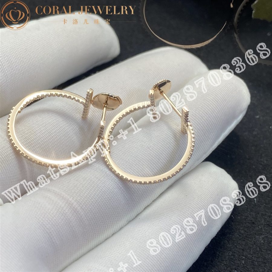 Tiffany T Diamond Hoop Earrings in 18k Rose Gold - Image 3