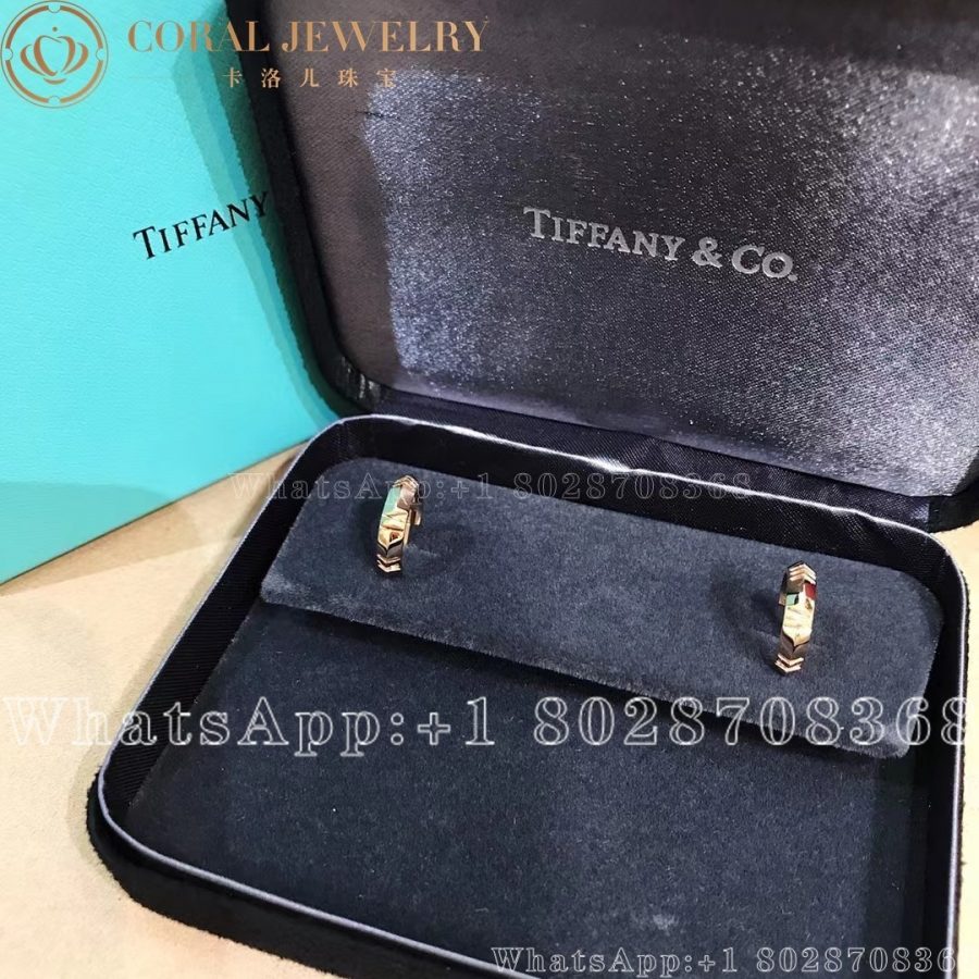 Tiffany Atlas X Hoop Earrings in Rose Gold, Small - Image 3