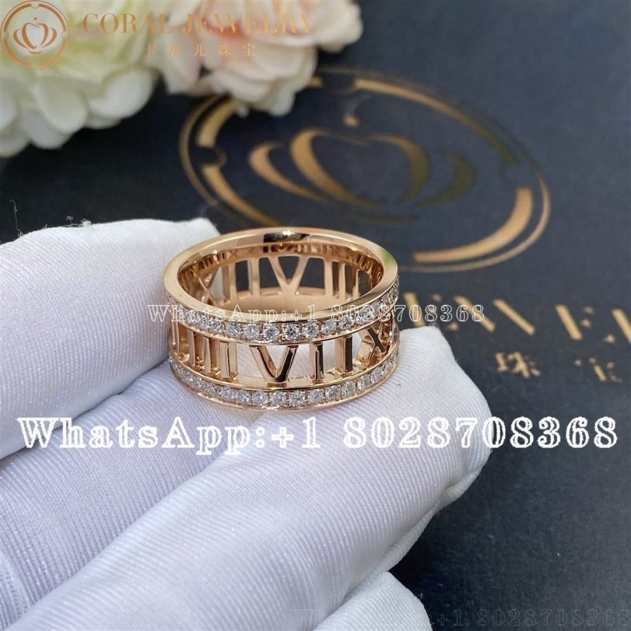 Tiffany & Co Atlas Open Diamond Ring 18 Carat Rose Gold - Image 7