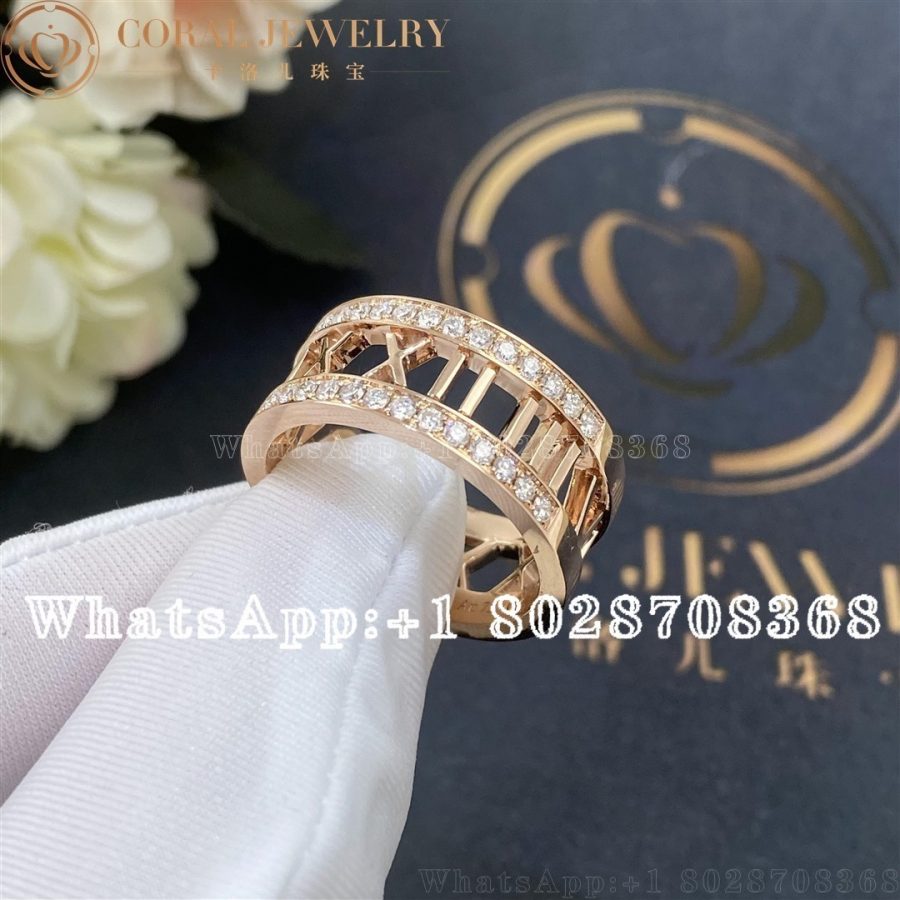 Tiffany & Co Atlas Open Diamond Ring 18 Carat Rose Gold - Image 3