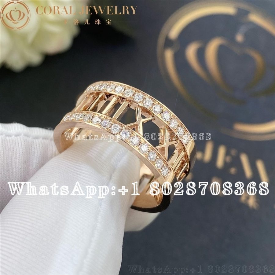 Tiffany & Co Atlas Open Diamond Ring 18 Carat Rose Gold - Image 4