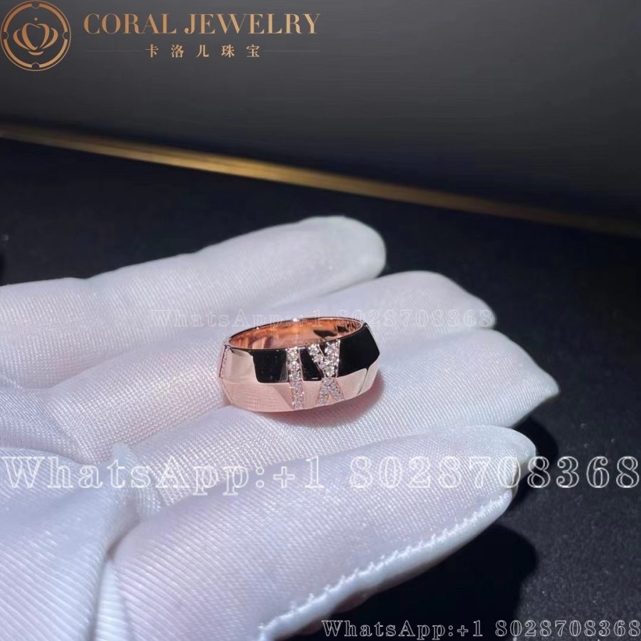 Tiffany Atlas® X Closed Wide Ring in Rose Gold with Diamonds, 7.5 mm Wide - Image 3