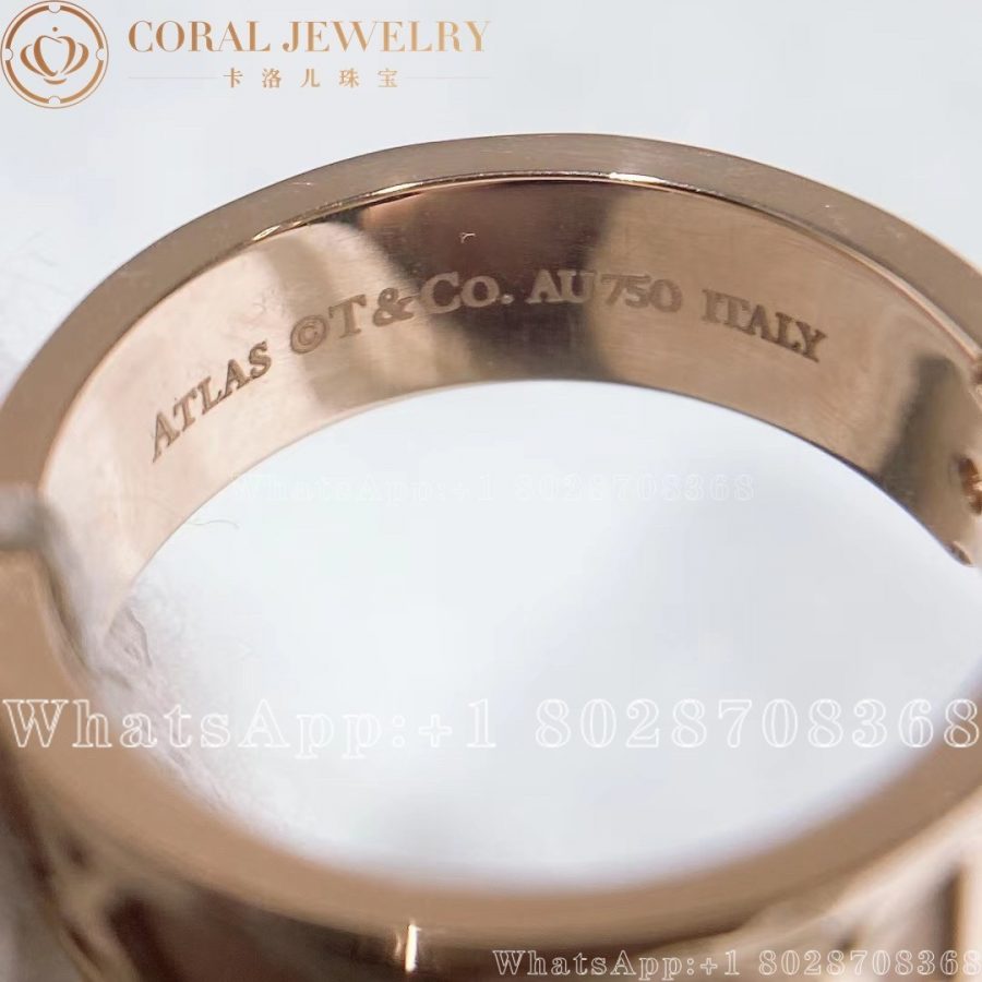 Tiffany & Co. Atlas 3 Diamonds 18K Rose Gold Band Ring - Image 4