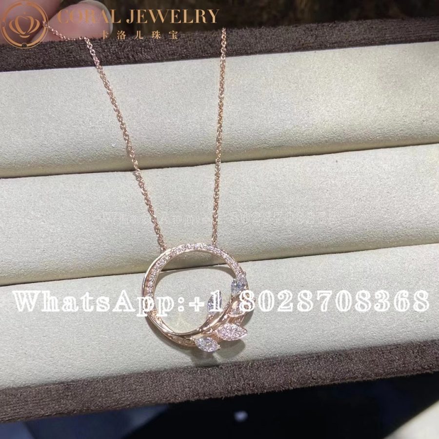 Tiffany Victoria® Diamond Vine Circle Pendant in 18k Rose Gold - Image 3