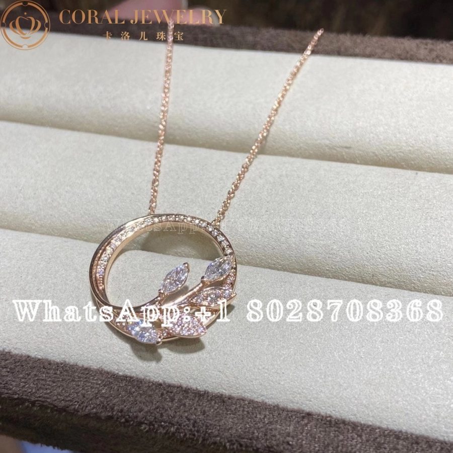 Tiffany Victoria® Diamond Vine Circle Pendant in 18k Rose Gold - Image 4