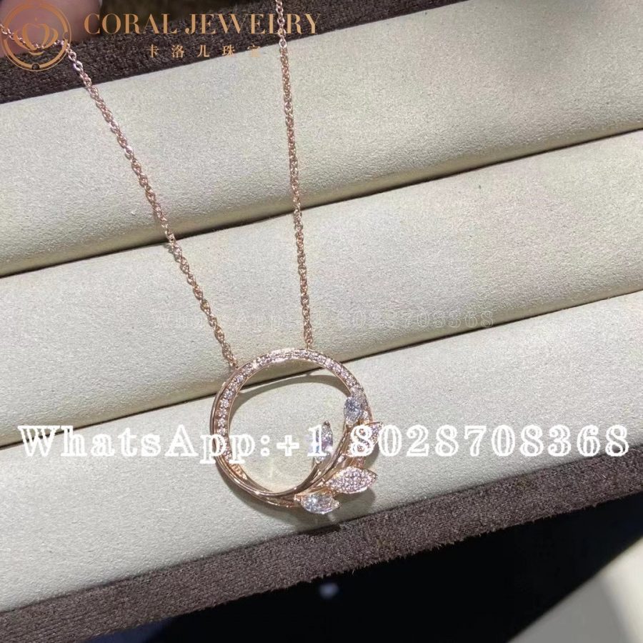 Tiffany Victoria® Diamond Vine Circle Pendant in 18k Rose Gold - Image 5