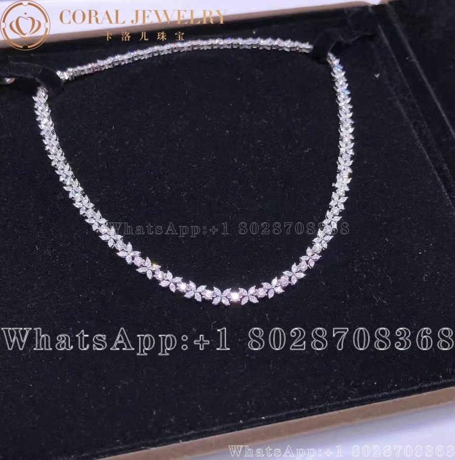 Tiffany & Co Victoria Diamond Alternating Graduated Platinum Necklace - Image 4