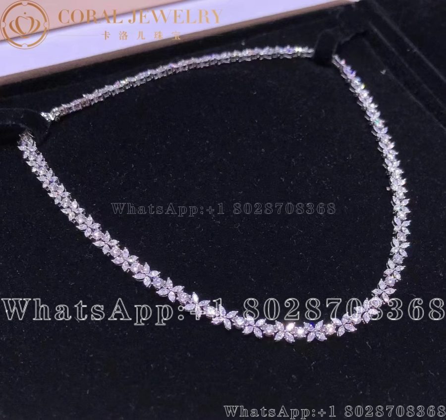 Tiffany & Co Victoria Diamond Alternating Graduated Platinum Necklace - Image 5