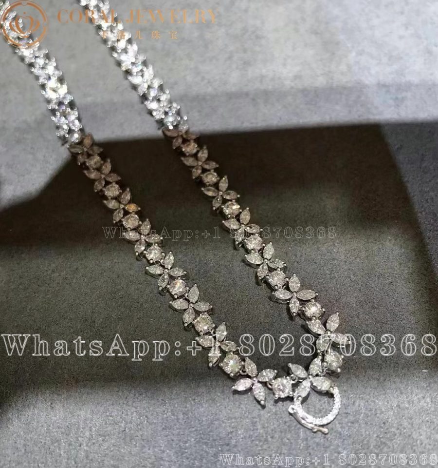 Tiffany & Co Victoria Diamond Alternating Graduated Platinum Necklace - Image 6