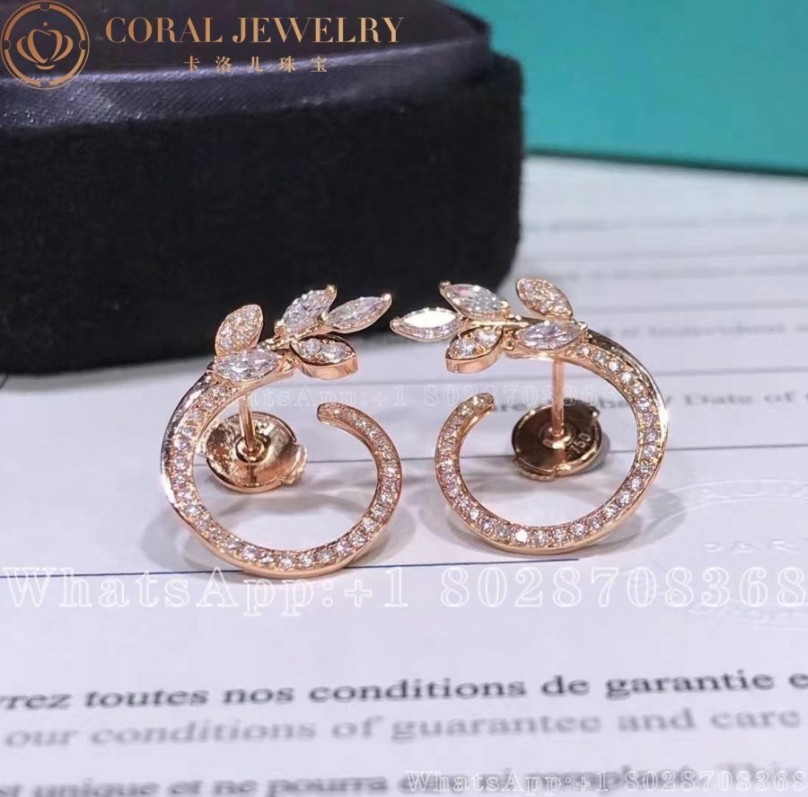 Tiffany Victoria® Diamond Vine Circle Earrings in 18k Rose Gold - Image 3
