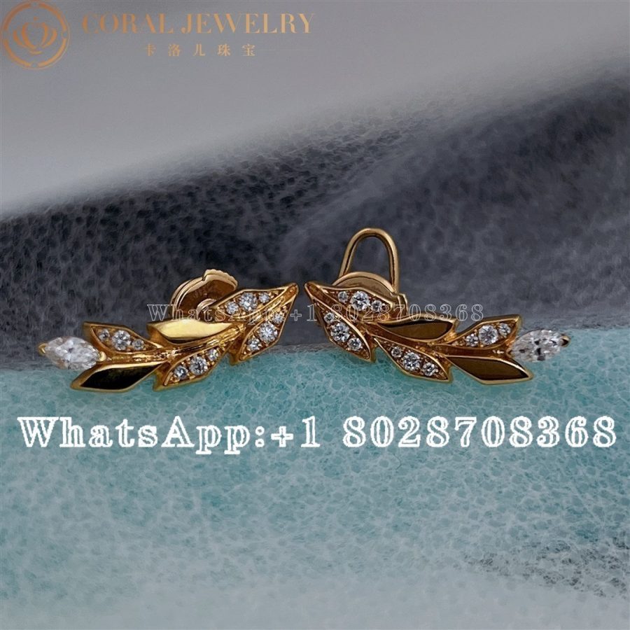 Tiffany Victoria® Vine Climber Earrings in Yellow Gold with Diamonds - Image 7