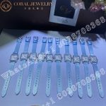Charles Oudin Pansy Retro 24mm Watch Arabic Style Baby Blue Straps - Image 4