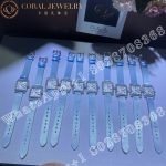 Charles Oudin Pansy Retro 24mm Watch Arabic Style Baby Blue Straps - Image 5
