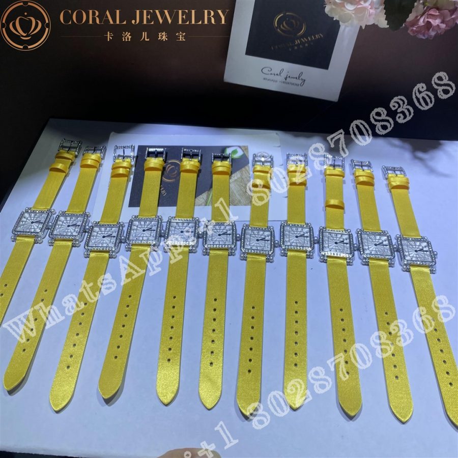 Charles Oudin Pansy Retro 24mm Watch Arabic Style Yellow Straps - Image 3